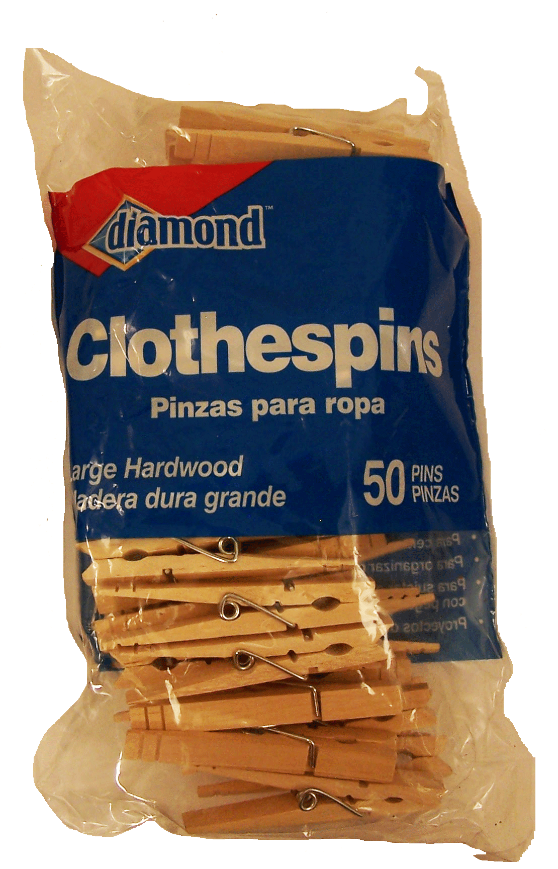 Diamond large hardwood clothespins w/spr Full-Size Picture
